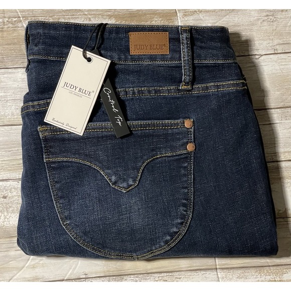 NWT Judy Blue Women's Tummy Control Skinny High Rise Jeans.‎  Raw Hem Size 20W - Picture 1 of 8